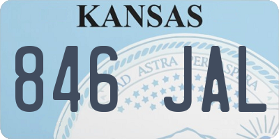 KS license plate 846JAL