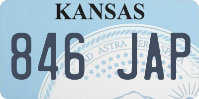 KS license plate 846JAP