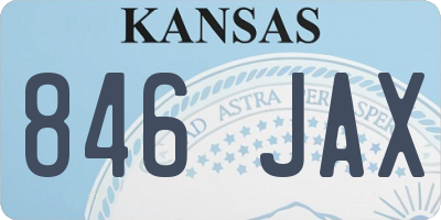 KS license plate 846JAX