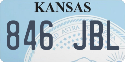 KS license plate 846JBL