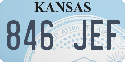 KS license plate 846JEF