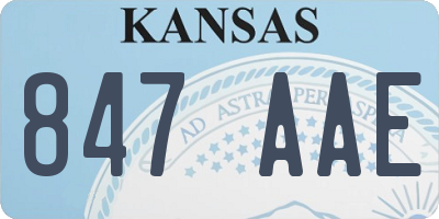 KS license plate 847AAE