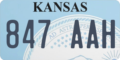 KS license plate 847AAH