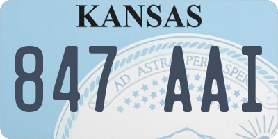 KS license plate 847AAI