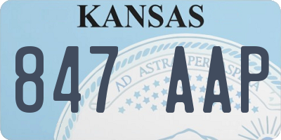 KS license plate 847AAP