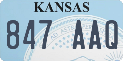 KS license plate 847AAQ