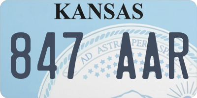 KS license plate 847AAR