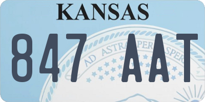 KS license plate 847AAT
