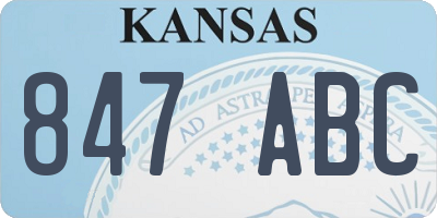 KS license plate 847ABC