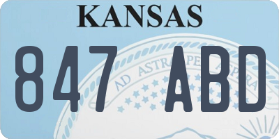KS license plate 847ABD