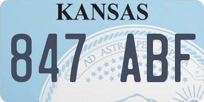 KS license plate 847ABF