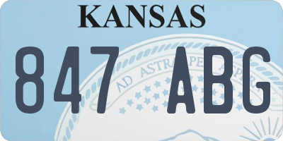 KS license plate 847ABG