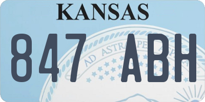 KS license plate 847ABH