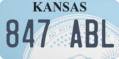 KS license plate 847ABL