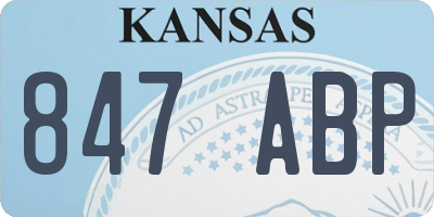 KS license plate 847ABP