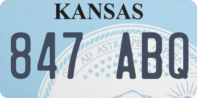 KS license plate 847ABQ