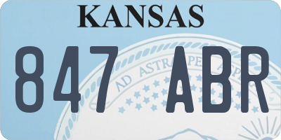 KS license plate 847ABR