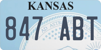 KS license plate 847ABT