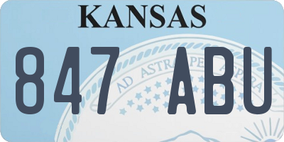 KS license plate 847ABU