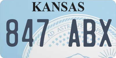 KS license plate 847ABX