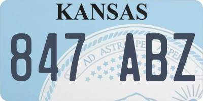 KS license plate 847ABZ