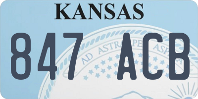 KS license plate 847ACB