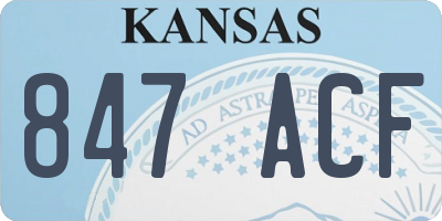 KS license plate 847ACF