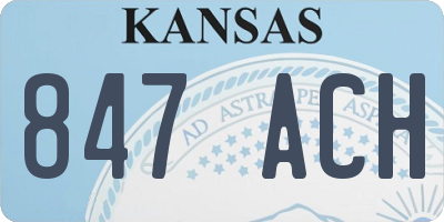 KS license plate 847ACH