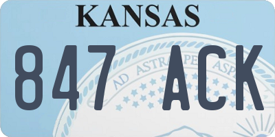 KS license plate 847ACK