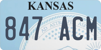 KS license plate 847ACM