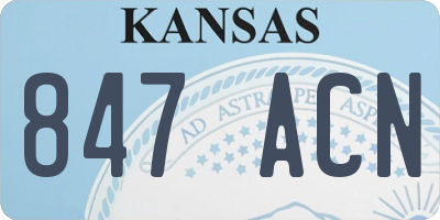 KS license plate 847ACN