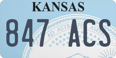 KS license plate 847ACS