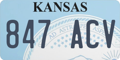 KS license plate 847ACV