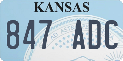 KS license plate 847ADC