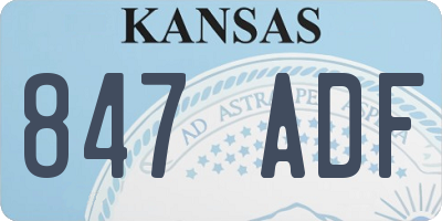 KS license plate 847ADF