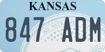 KS license plate 847ADM
