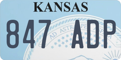KS license plate 847ADP