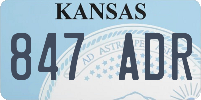 KS license plate 847ADR