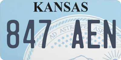 KS license plate 847AEN