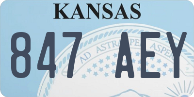 KS license plate 847AEY