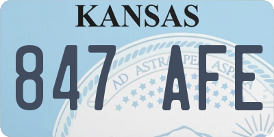 KS license plate 847AFE