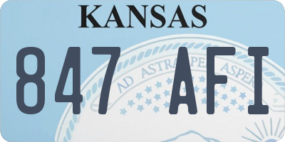KS license plate 847AFI