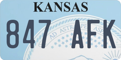 KS license plate 847AFK