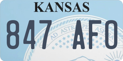 KS license plate 847AFO