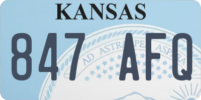 KS license plate 847AFQ