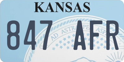 KS license plate 847AFR