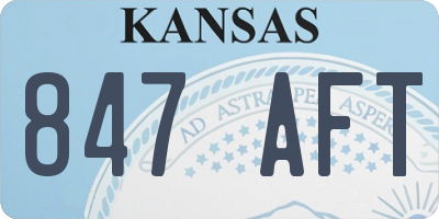 KS license plate 847AFT