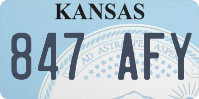 KS license plate 847AFY