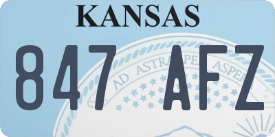 KS license plate 847AFZ