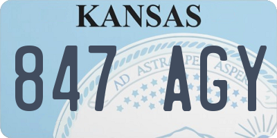 KS license plate 847AGY
